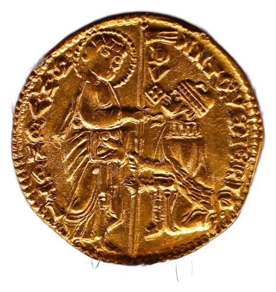 Benátský dukát dóžete Antonia Veniera z Museo Correr