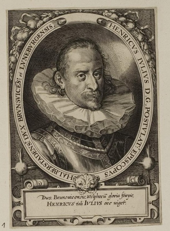 Jindřich Julius Brunšvicko-Lüneburský na rytině Dominika Custose