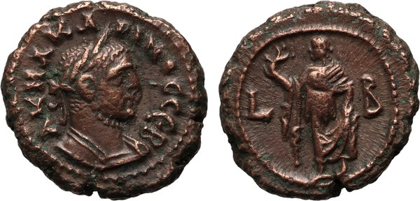 Billonová tetradrachma císaře Maximiana z alexandrijské mincovny