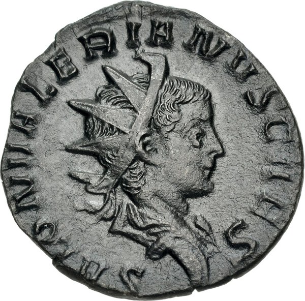 Antoninián caesara Salonina, líc s portrétem