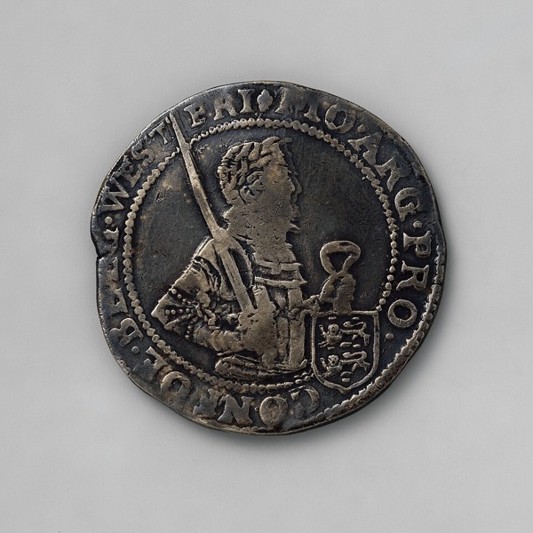 Rijksdaalder Západního Fríska z roku 1619 s obrněným poprsím a znakem provincie