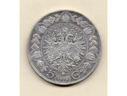 František Josef I. - 5 Koruna 1909 Schwartz