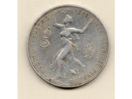 František Josef I. - 5 Koruna 1908 60 let výročí vlády