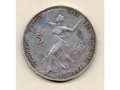 František Josef I. - 5 Koruna 1908 60 let výročí vlády